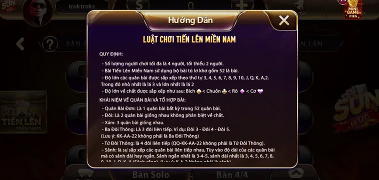 Tiến Lên Miền Nam Tại SunWin Sân Chơi Bài Quốc Dân Đẳng Cấp Nhất