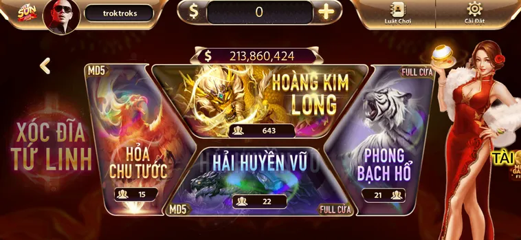 Minigame Xóc Đĩa Tứ Linh Tại SunWin Sân Chơi Đổi Thưởng Đỉnh Cao